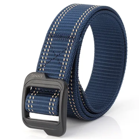 Ceinture Tactique en Nylon pour Hommes Séchage Rapide Ceinture en Toile Tressée Réglable Extérieur Avec Boucle en Plastique POM