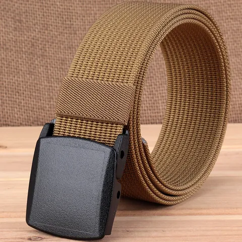 Cintura Tattica in Nylon da Uomo con Fibbia Liscia in Plastica Leggera Cintura Militare Casual Traspirante per Viaggi