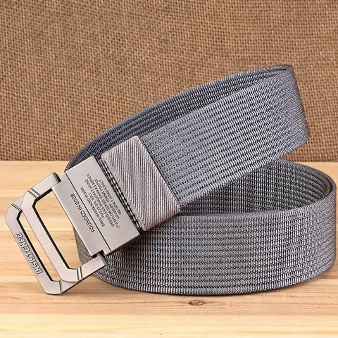 Cinturón Táctico de Nailon para Hombre Cinturón de Lona Casual Con Hebilla de Doble Anillo en D de Aleación de Zinc Exterior
