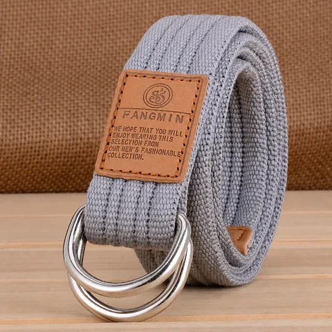 Casual Canvas Riem Unisex Outdoor Geweven Tailleband Met Dubbele D-Ring Metalen Gesp Mode Effen Kleur Jeans Riem Voor Mannen Vrouwen Sieraden Accessoires