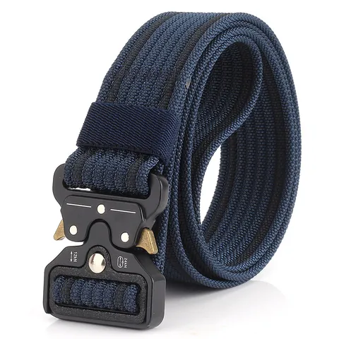 Men's Tactical Belt Heavy Duty Nylon Weave Zinc Alloy Quick Release Buckle Outdoor Military Style Adjustable Waist Belt