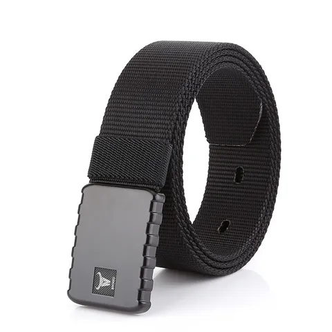 Men Tactical Belt With Quick Release Zinc Alloy Buckle Heavy Duty Nylon Woven Waist Belt For Outdoor Sports Work Casual