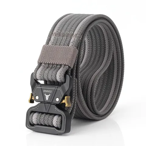 Tactical Nylon Men Belt Quick Release Alloy Cobra Buckle Heavy Duty Webbing Belt For Outdoor Military Training Hiking Work Men