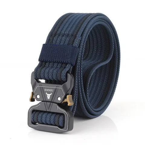 Tactical Nylon Men Belt Quick Release Alloy Cobra Buckle Heavy Duty Webbing Belt For Outdoor Military Training Hiking Work Men