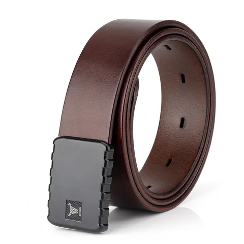 Men Tactical Fast Double Hook Buckle Belt Top Grain Cowhide Leather Belt Casual Business Outdoor Sport Waist Strap