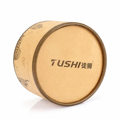 Vintage Round Kraft Paper Gift Box With World Landmark Illustration Cylinder Packaging Case For Belt Jewelry Watch Storage
