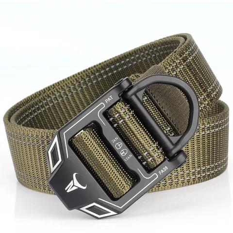 Cinturón Táctico de Nailon para Hombre Hebilla de Aleación de Liberación Rápida Con Anillo en D Reflectante Resistente Militar