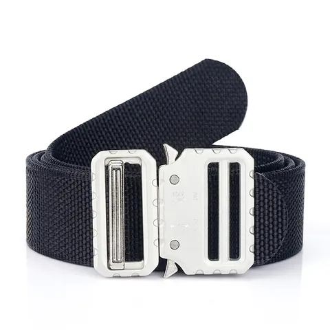Durevole Cintura Tattica in Nylon Con Fibbia in Metallo a Sgancio Rapido in Lega di Zinco Cintura in Tessuto Resistente per Allenamento All'aperto Jeans Casual Uomo Donna