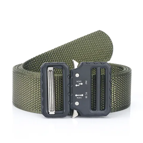 Durevole Cintura Tattica in Nylon Con Fibbia in Metallo a Sgancio Rapido in Lega di Zinco Cintura in Tessuto Resistente per Allenamento All'aperto Jeans Casual Uomo Donna