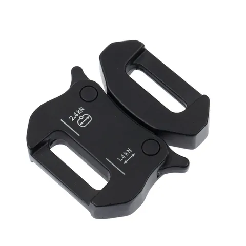 Tactical Quick Release Belt Buckle Heavy Duty Alloy Metal Plug Buckle For Outdoor Canvas Belt Combat Gear Accessory Matte Black