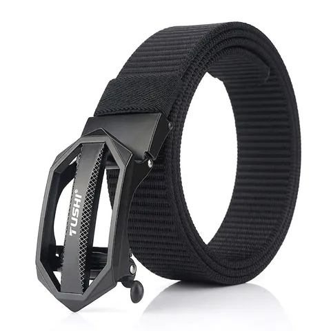 Cintura Tattica in Nylon Resistente da Uomo Con Fibbia Automatica in Lega Geometrica Motivo a Cingolo Antiscivolo Outdoor
