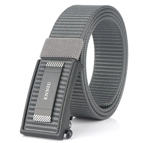 Men Outdoor Tactical Nylon Belt With Zinc Alloy Automatic Buckle Casual Breathable Adjustable Woven Waistband For Camping Hiking