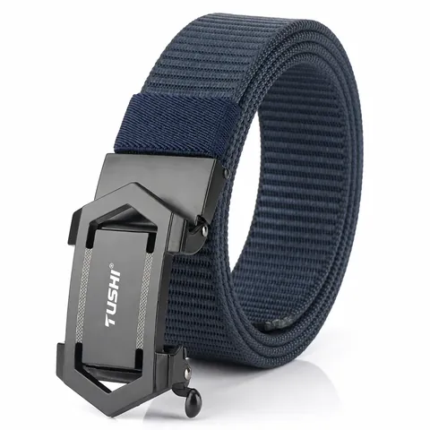 Herren Taktischer Nylon Gürtel Mit Zinklegierung Automatikschließe Casual Outdoor Atmungsaktiver Gewebter Taillengurt Für Herren