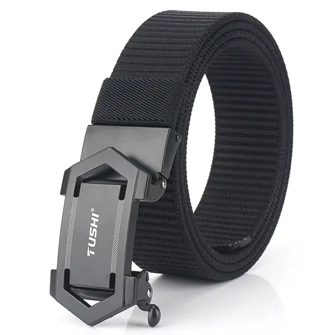 Herren Taktischer Nylon Gürtel Mit Zinklegierung Automatikschließe Casual Outdoor Atmungsaktiver Gewebter Taillengurt Für Herren