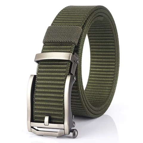 Cintura Tattica in Nylon da Uomo Fibbia Automatica in Lega di Zinco Outdoor Stile Militare Traspirante Regolabile per Escursionismo Casual