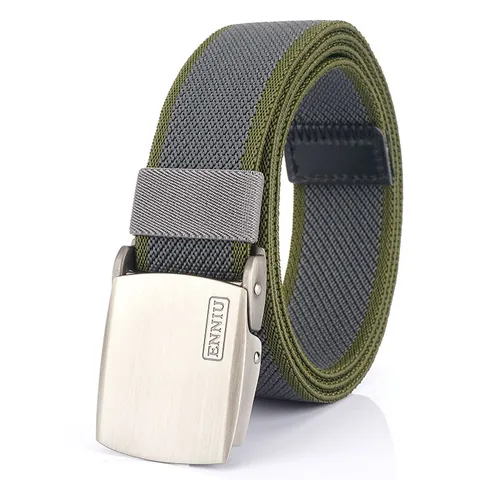 Men's Tactical Nylon Web Belt With Alloy Automatic Buckle Casual Outdoor Adjustable Woven Belt For Men Military Style Waistband