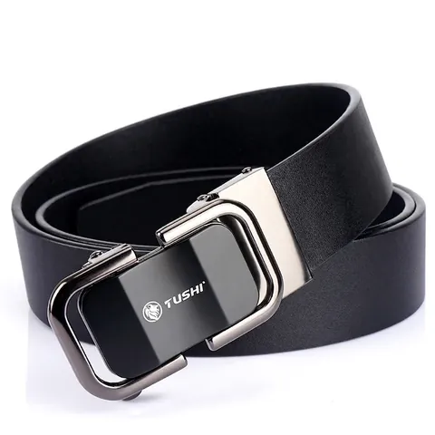 Cintura da Uomo Business Casual con Fibbia Automatica in Pelle Bovina di Primo Fiore Elegante Semplice di Lusso