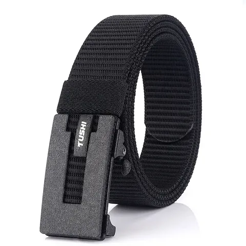 Cintura Tattica in Nylon da Uomo Casual Fibbia Automatica in Lega di Zinco Regolabile Cinghia Militare Intrecciata Outdoor Business
