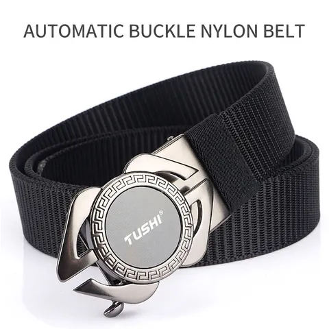 Cintura Intrecciata in Nylon Casual da Uomo Con Fibbia Automatica in Lega di Zinco Cintura Sportiva Tattica Regolabile per Esterno Business