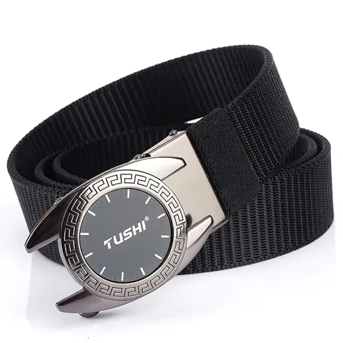 Men Quick Drying Nylon Belt Casual Tactical Waistband With Zinc Alloy Automatic Buckle Woven Strap Outdoor Sports Fashion