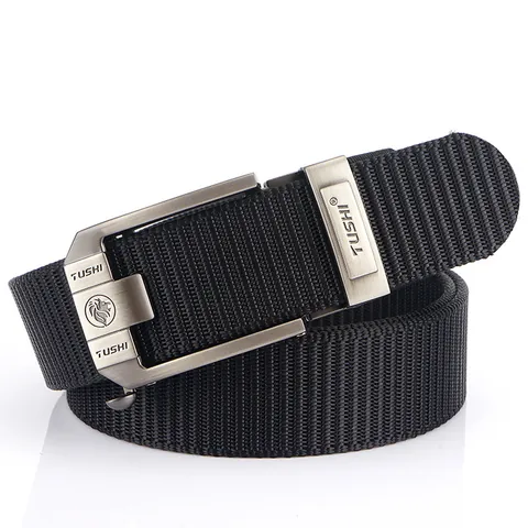 Men's Tactical Braided Nylon Belt With Zinc Alloy Automatic Buckle Heavy Duty Outdoor Casual Adjustable Waist Strap For Men