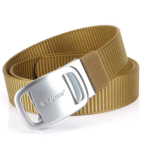Men's Outdoor Casual Thickened Nylon Belt With Zinc Alloy Automatic Buckle Tactical Adjustable Woven Waistband For Daily Sports