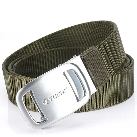 Men's Outdoor Casual Thickened Nylon Belt With Zinc Alloy Automatic Buckle Tactical Adjustable Woven Waistband For Daily Sports