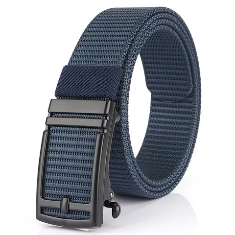 Men Women Casual Outdoor Tactical Nylon Belt With Automatic Zinc Alloy Buckle Durable Braided Webbing Adjustable Waistband