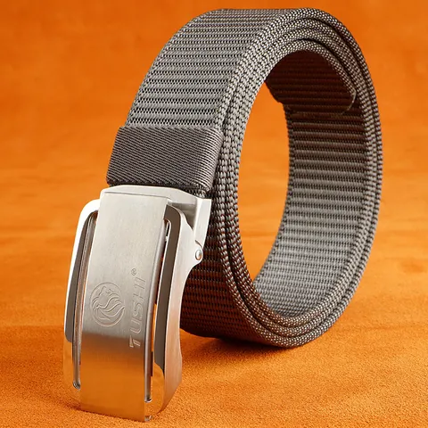 Herren Nylon Taktischer Gürtel Mit Edelstahl Automatikschließe Lässig Outdoor Militär Stil Verstellbarer Webband Taillengurt