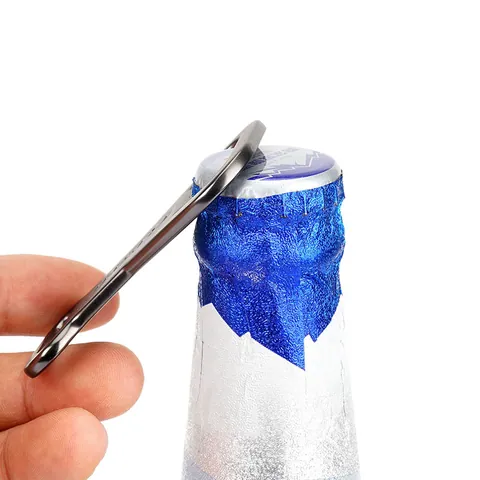Tactical Zinc Alloy Bottle Opener Keychain Portable Heavy Duty Matte Gunmetal Key Ring Beer Opener For Outdoor Camping Daily Use