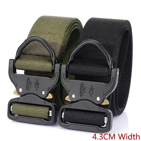 Herren Heavy Duty Taktischer Gürtel Schnellverschluss Legierungsschnalle Mit D-Ring Strapazierfähiges Nylon Gewebtes Gurtband Gürtel
