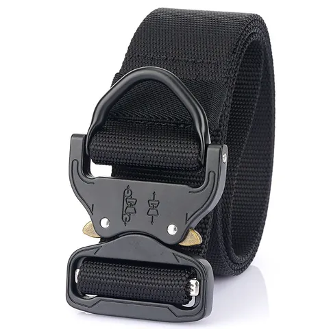 Herren Heavy Duty Taktischer Gürtel Schnellverschluss Legierungsschnalle Mit D-Ring Strapazierfähiges Nylon Gewebtes Gurtband Gürtel