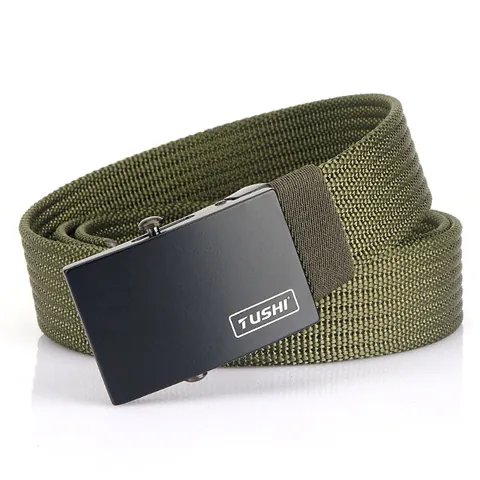 Herren Casual Nylon Gürtel Mit Zinklegierung Automatik Schiebeschließe Outdoor Taktischer Verstellbarer Taillengurt