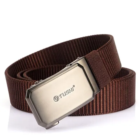 Cintura Uomo Casual in Nylon Con Fibbia Automatica in Lega Regolabile Traspirante Tattica Outdoor in Tessuto