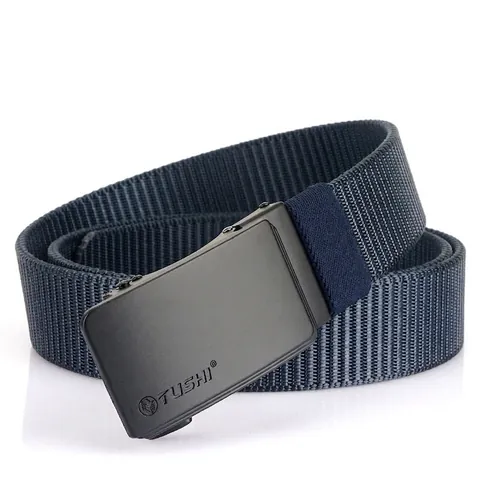 Cintura da Uomo Casual in Nylon Intrecciato Con Fibbia Automatica in Lega di Zinco Regolabile Senza Foro Tattica Outdoor Sport
