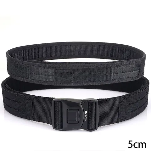 Cinturón Molle Táctico de Alta Resistencia Con Hebilla de Aleación de Zinc de Liberación Rápida Nailon Doble Capa Interior Exterior Hombre