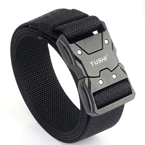 Cintura Tattica in Nylon da Uomo Sgancio Rapido Cinturino Intrecciato Resistente Fibbia in Lega di Zinco Accessorio Casual