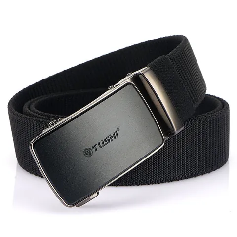 Men's Outdoor Tactical Elastic Nylon Belt With Zinc Alloy Automatic Buckle Casual Braided Waistband For Men Wear