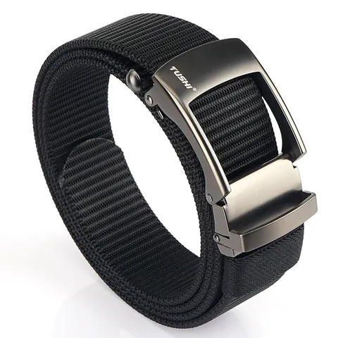 Men's Automatic Buckle Woven Nylon Belt Outdoor Casual Thickened Tactical Waistband For Trousers Commuting Work Belt