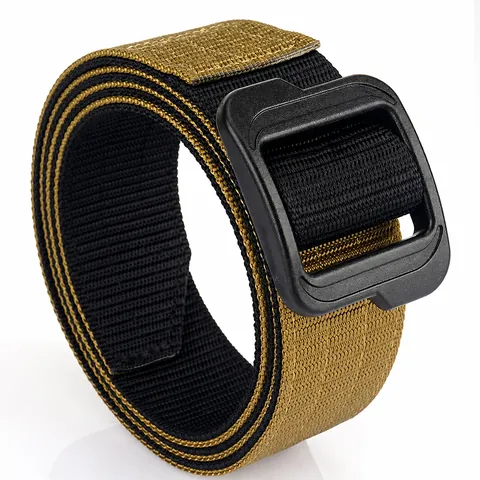 Men Tactical Nylon Belt With Plastic Buckle Metal Free Travel Security Friendly Work Gear Outdoor Training Webbing Belt