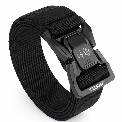 Tactical Nylon Web Belt For Men Heavy Duty Quick Release Zinc Alloy Buckle Outdoor Military Style Adjustable Work Waist Belt