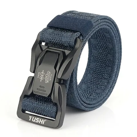 Herren Taktischer Gürtel Schnellverschluss Legierung Schnalle Nylon Webgürtel Für Arbeit Training Pendler Outdoor Gürtel