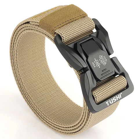 Tactical Nylon Web Belt For Men Heavy Duty Quick Release Zinc Alloy Buckle Outdoor Military Style Adjustable Work Waist Belt