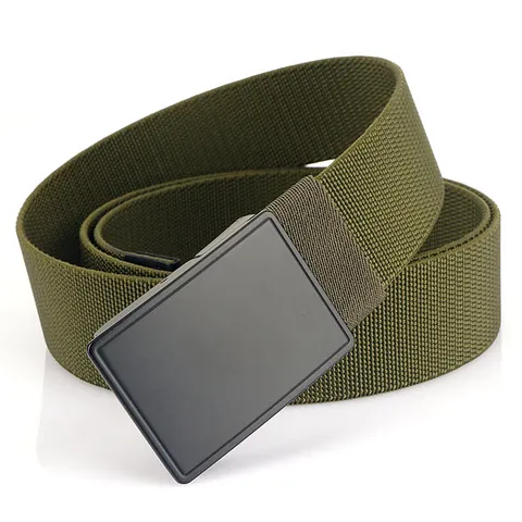Men Tactical Nylon Webbing Belt With Zinc Alloy Quick Release Buckle Outdoor Casual Braided Adjustable Belt Breathable Sport Pants Belt