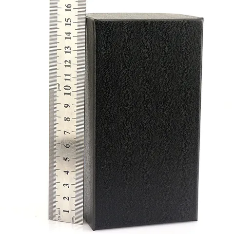 Matte Black Rectangular Gift Box With Lid And Base For Jewelry Watch Belt Packaging Minimalist Business Style Lychee Texture Empty Gift Case