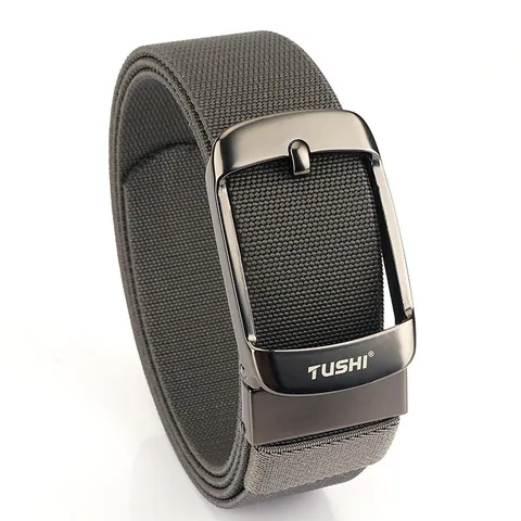 Cintura in Nylon Intrecciato Elastico Tattico da Uomo Casual per Outdoor Con Fibbia a Pressione Automatica in Lega di Zinco Cinturino in Tessuto Elasticizzato Tinta Unita