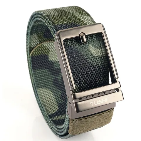 Herren Gewebter Nylon Gürtel Mit Zinklegierung Druckschnalle Taktisch Outdoor Sport Lässig Verstellbarer Taillengurt Golf Zubehör