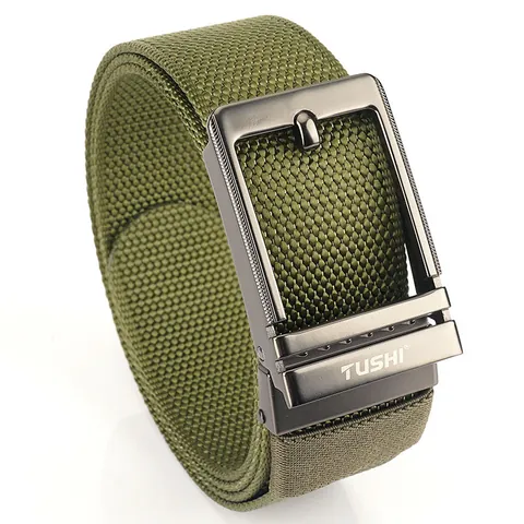 Herren Gewebter Nylon Gürtel Mit Zinklegierung Druckschnalle Taktisch Outdoor Sport Lässig Verstellbarer Taillengurt Golf Zubehör