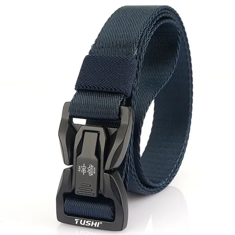 Cintura Tattica a Sgancio Rapido Uomo Donna Fibbia in Lega di Zinco Nylon Intrecciato Outdoor Training Cargo Cintura Regolabile Casual