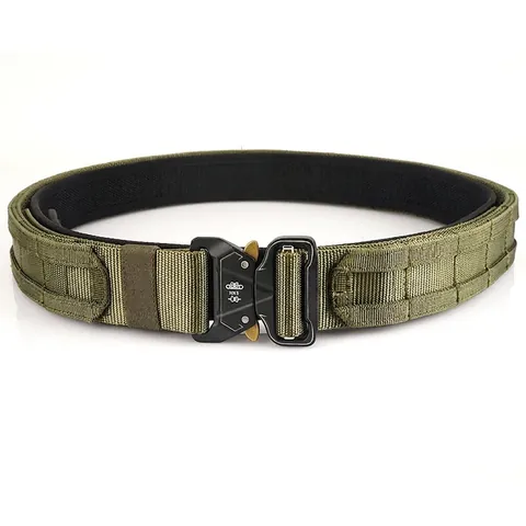 Cintura Tattica Professionale in Nylon Pesante Con Fibbia in Metallo a Sgancio Rapido Sistema Molle Per Escursionismo All'aperto Uomo